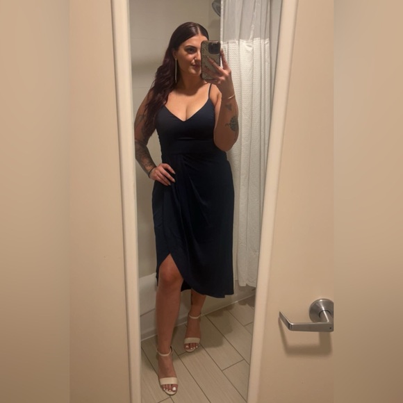 Lulus Dress size Large Navy Blue midi dress - Picture 2 of 4